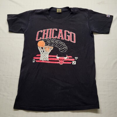 Vintage Chicago Bulls T Shirt Kids XL 18/20 Black Graphic 90s Classic Retro NBA