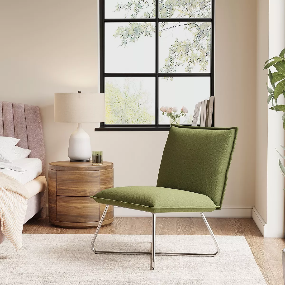Chrome leg on sale accent chairs