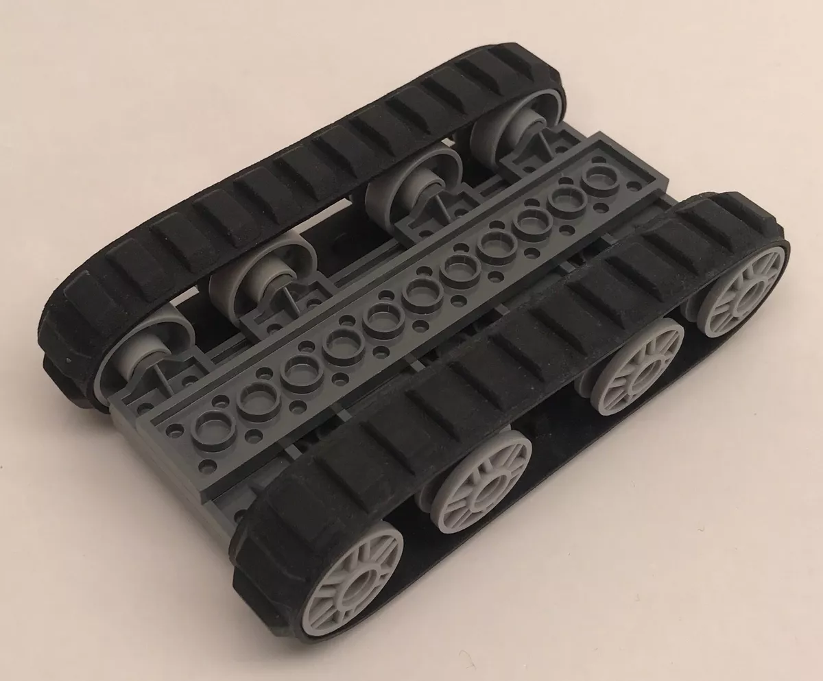 Lego Tank Tread Base: pre-built, rubber wheel tracks starter kit hub