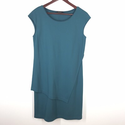 lafayette 148 green dress Petal Sleeve Mock Neck Dress main image 0