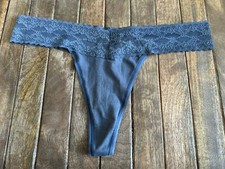 Vtg Victoria s Secret M Gray Low Rise Bikini Thong String Panties