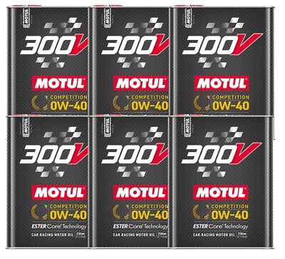 Motul 300V Competition 0W40 12L Fully Synthetic Ester Racing Engine Oil (6 x 2L)