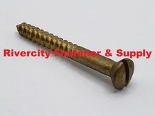 #12x2 Brass Slotted Oval Head Wood Screws 12 x 2" Screw #12 x 2.0