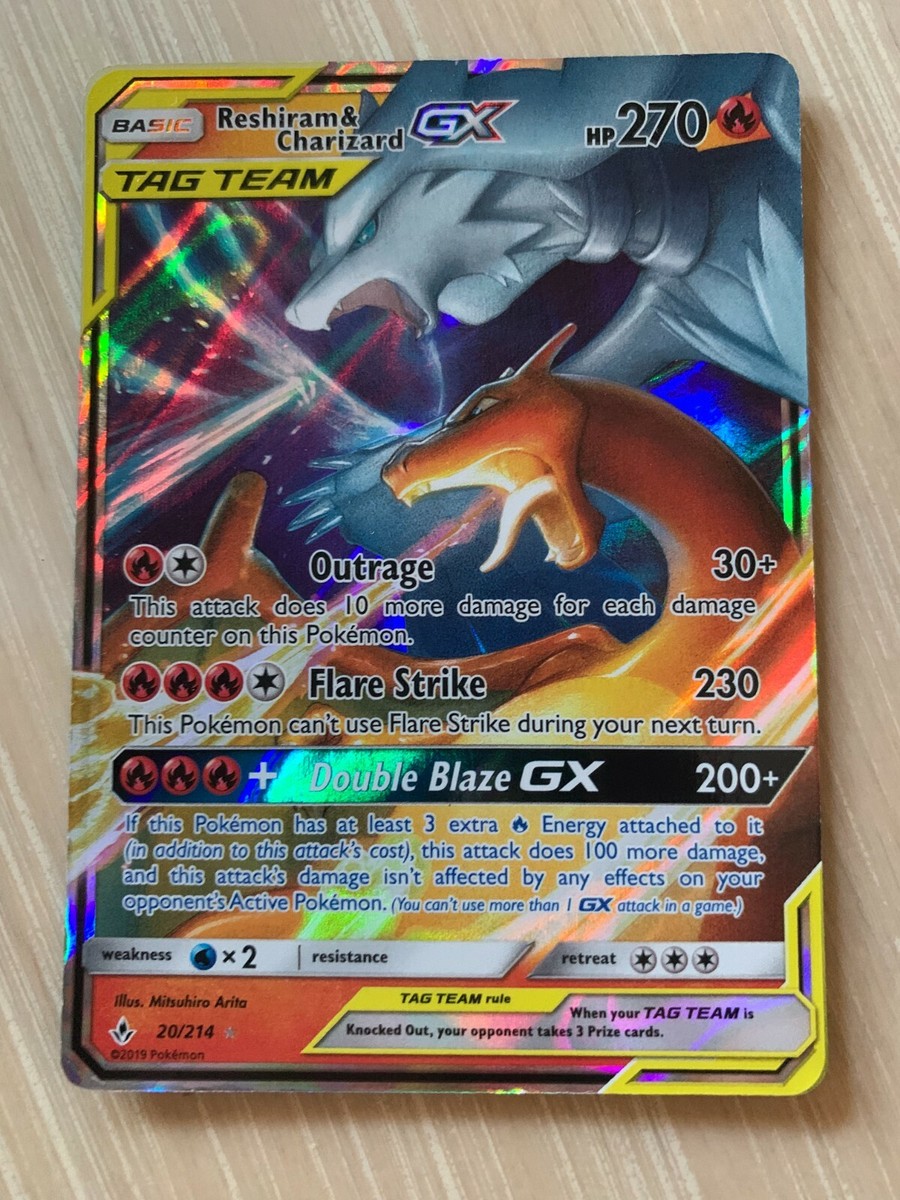 RESHIRAM & CHARIZARD TAG TEAM GX UNBROKEN BONDS 20/214 ULTRA