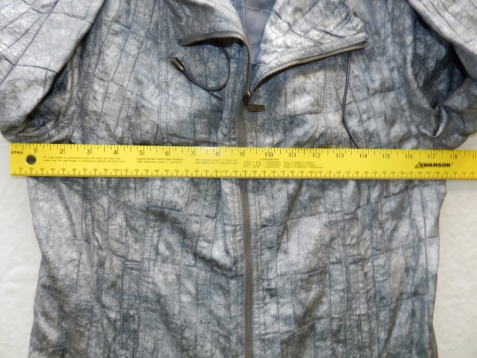 RUBY RD Jacket women's size 10P silver full zip windbreaker style coat (cs23) - Image 4 of 4