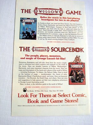1988 Color Ad The Willow Game and The Willow Sourcebook