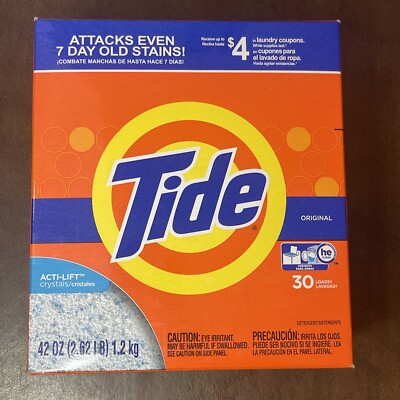 Tide Original Acti-lift Crystals 30 Loads Powder Laundry Detergent 42 oz. NEW