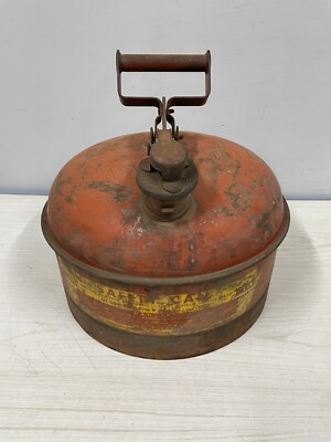vintage Eagle Safety Gas Can 2 Gallon Galvanized Metal Tank USA!