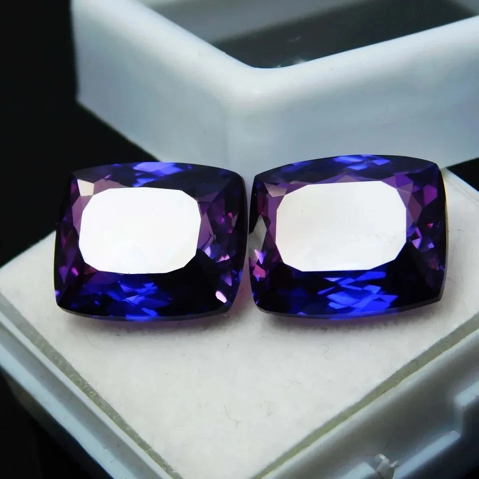 Extremely Natural PURPLE Tanzanite 16 Ct Cushion CERTIFIED Loose Gemstone - Image 2 of 4