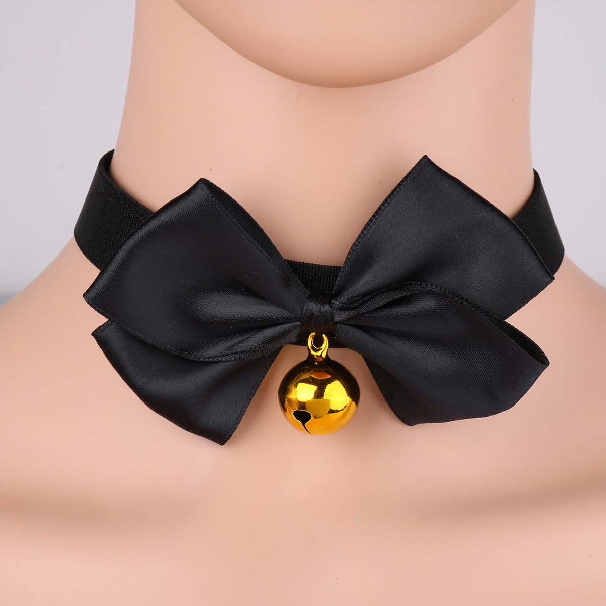 Adult Roleplay Bow Collar Necklace Choker with Bell Cat Cosplay