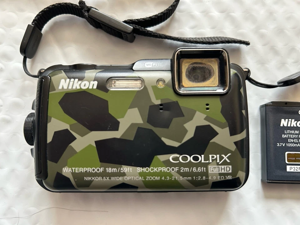 NIKON COOLPIX AW120 CAMO 16MP Waterproof/Shockproof DIGITAL CAMERA Repair/Parts - Image 2 of 4