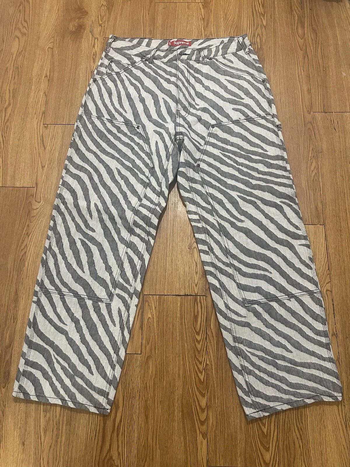 Pantalon Supreme Charpentier Imprimé Zèbre Homme Taille 32X29