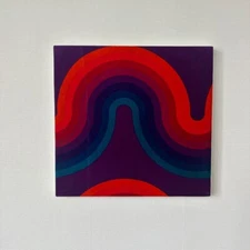 Verner Panton MIRA-KURVEN Velvet Multicolor Fabric Panel Original Vintage u01