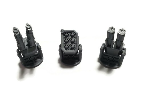 Miniature 28mm Sci-Fi Turret, Cannon, and Rocket Pod, Adjustable Angles 3D Print - Picture 11 of 11