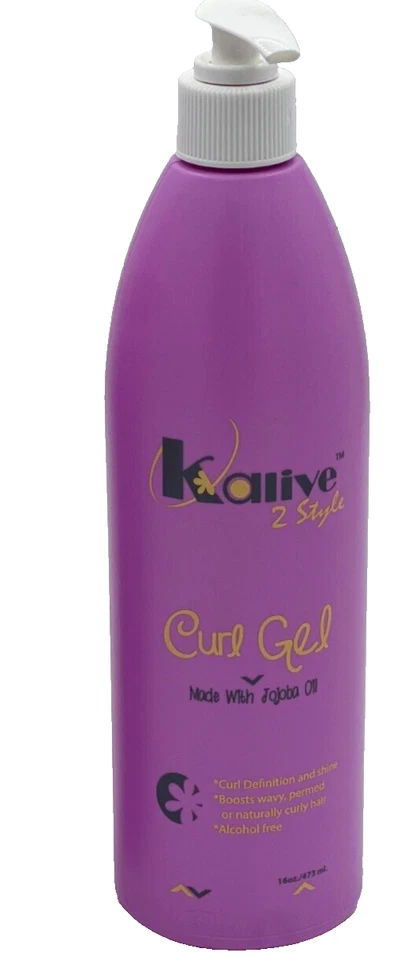 Gel rizador KALIVE, 1 paquete (16 oz) natural o permanente, cuidado del cabello para mujer Foto 2 de 4