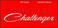1971 Dodge Challenger Bedienungsanleitung EigentüMer-Handbuch Buch 812701286