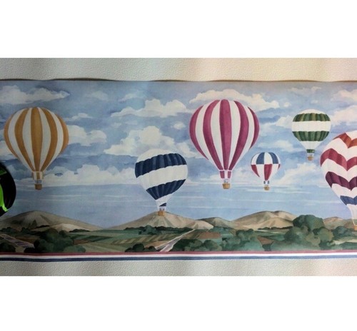 HOT AIR BALLOONS Wallpaper Border SEABROOK DESIGNS 3 Rolls 45 Feet Total PB276B