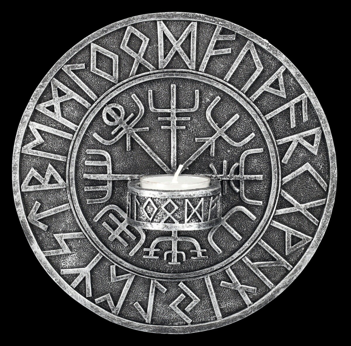 Wall Tealight Holder - Viking Compass Vegvisir - Candle Holder Mythology