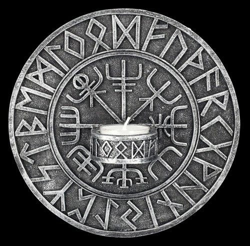 Portagioie Vichingo Con Bussola Incisa – Scatola Ricordi In Resina – Decorazione Centrotavola E Organizer Gioielli – Ø 11 Cm - 3