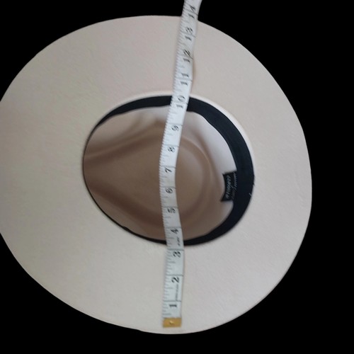 Teressa Foglia Western Fedora Hat Lg-XL White Curateur MSRP 100% Wool Handmade - Picture 13 of 15