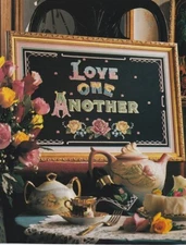 LOVE ONE ANOTHER Cross-Stitch (Single Pattern From Magazine) Colorful Flowers