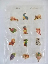 Lot de 12 pin's avec attache (animaux, voiture et montgolfière) NEUF 