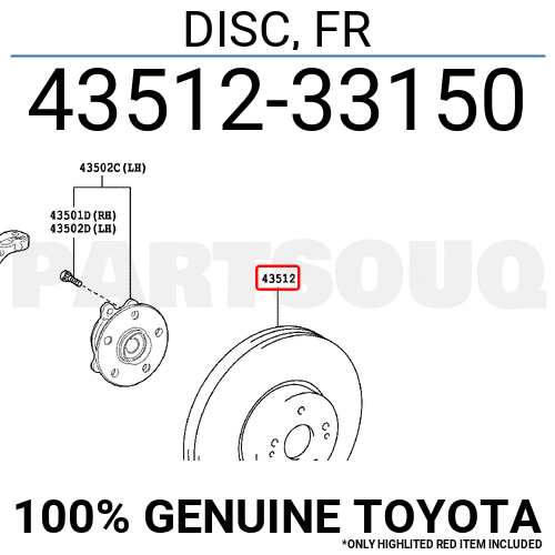 Toyota 43512 33150