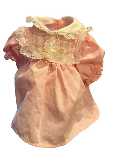 VINTAGE 1985 HASBRO REAL BABY DOLL ORIGINAL DRESS SET PINK LACE BOW PETER PAN