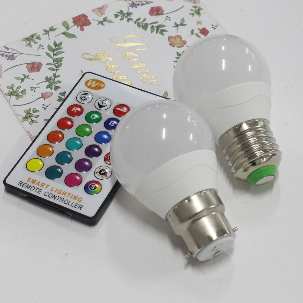 RGB LED Light Bulb 16 Colour Changing Remote Controlled Bayonet