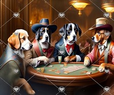 POKER PLAYING DOGS  1 COMPUTER MOUSE PAD 9 x 7