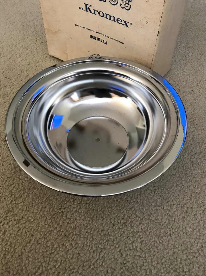 Cazuela cromada de colección Vogue by Kromex MCM 2 piezas con tapa en caja original Foto 2 de 4