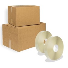 Clear Sealing Tape Hot Melt Adhesive 1.9 Mil Thick 4 Rolls 3 in x 1000 yd