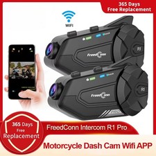 Bluetooth Motorcycle Intercom Helmet Headset Group Speaker Headphone Dash Cam