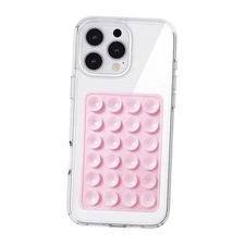 Anteel Silicone Suction Phone Case Mount, Silicon Adhesive Phone Light Pink