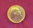 1902 Gold Sovereign British Coin  King Edwards  British sovereign coin .235 oz