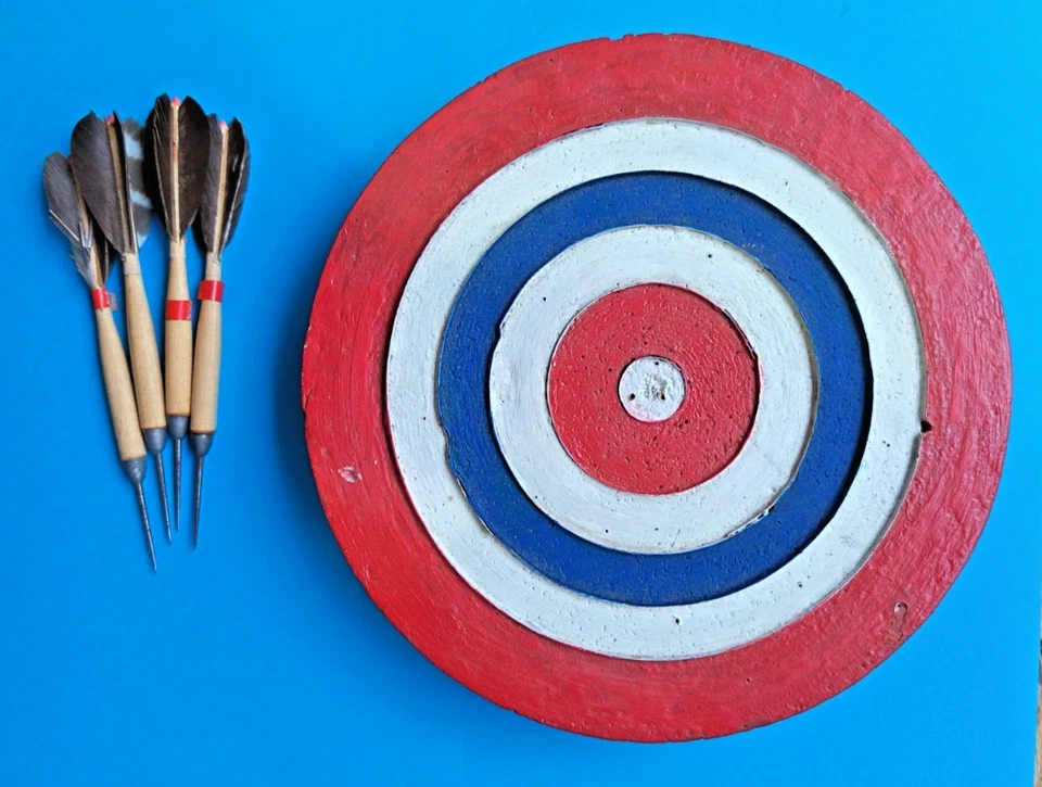 c. 1920 - ANCIEN JEU DE FLECHETTES ET CIBLE DE BISTRO BAR ESTAMINET CAFE JOUET - Photo 2/4