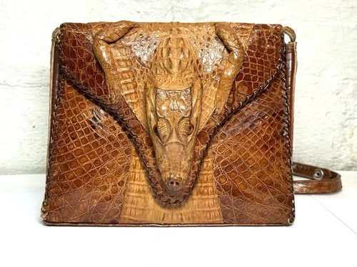 ✨Vintage MCM 1960s Alligator Leather Purse Shoulder Bag Genuine Original NICE!✨