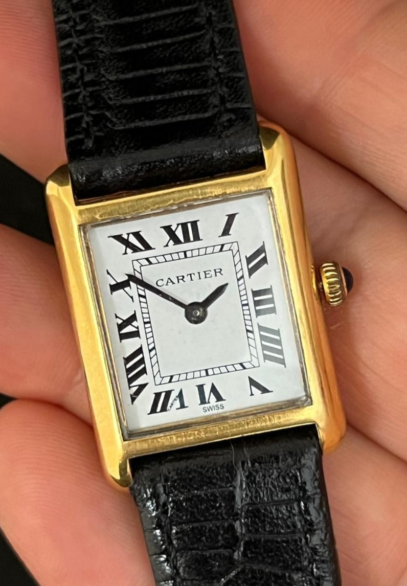 BEAUTIFUL VINTAGE CARTIER TANK PRE-MUST 1970s 18K GOLD ELECTROPLATED 23mm