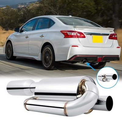 For Nissan Sentra 2.0 2.5L 29'' Car Twin Loop Exhaust Muffler 2.5'' Inlet 4.0'' Tip