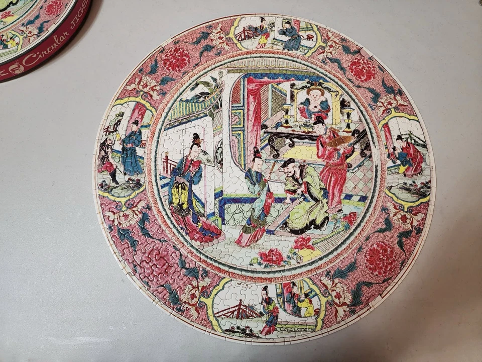 Springbok 1968 circular 500 piezas rompecabezas mandarín pagando corte a una dama Foto 2 de 4