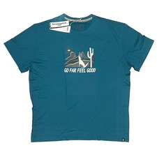 Smartwool Moonlight Desert Graphic T-Shirt Tee Size XL Short Sleeve Grn Blu NWT