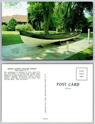 Suffolk County Whaling Museum Rowboat New York Postcard