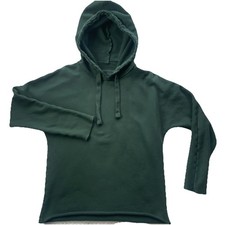 Frank  Eileen Kane Capelet Triple Fleece Pullover M Green Cotton Chic Hoodie