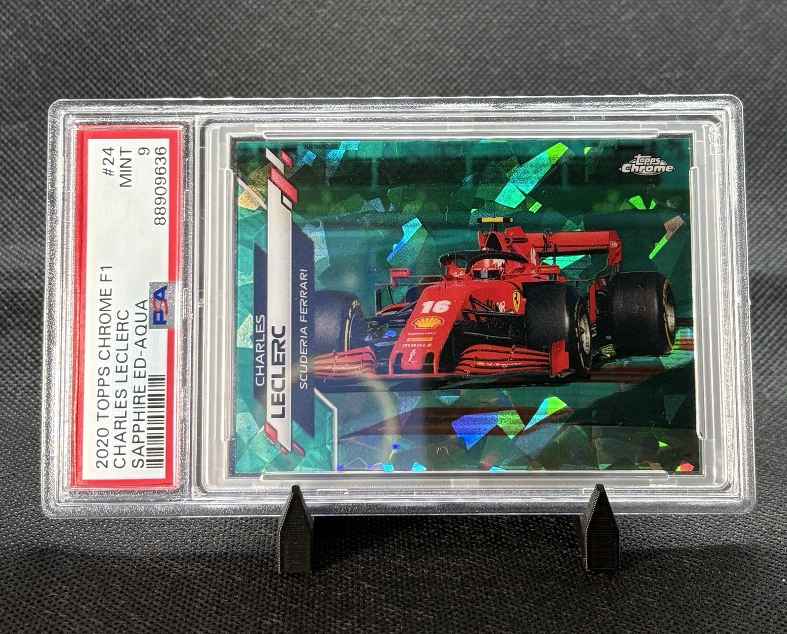 2020 Topps Chrome F1 Sapphire - Charles Leclerc Aqua Sapphire /99 #24 PSA 9