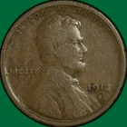1913-S Lincoln Wheat Cent Very Good VG Coin #35074