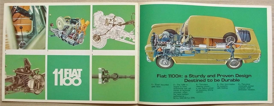 Fiat 1100R Car Sales Brochure c1963 #2392 - Image 4 of 4