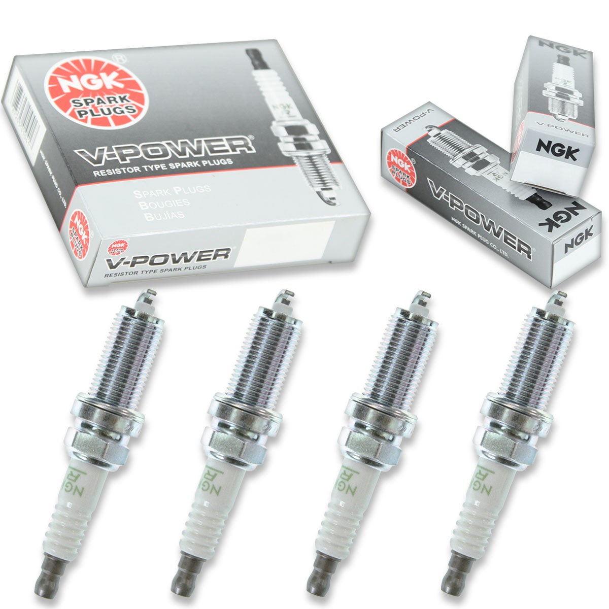 4 pc NGK 7787 LFR6C-11 V-Power Spark Plugs for K20HR-U11 90919-01236 3381 nr