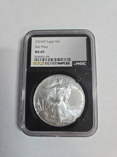 2024 (P) $1 American Silver Eagle Star Privy NGC MS69