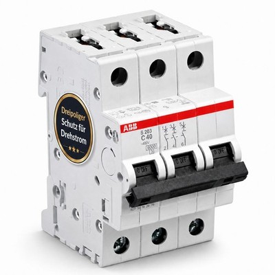 ABB S203-C40 Leitungsschutzschalter 3-polig C40A 6kA Sicherungsautomat Drehstrom