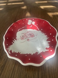🎄Vintage Better Homes And Gardens Christmas Santa Wall Plate Dish Antique Santa